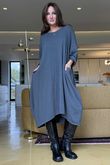 Donegal Cotton Jersey Sac Dress Charcoal /13 =